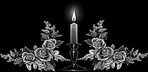 свеча с розами - картинки для гравировки